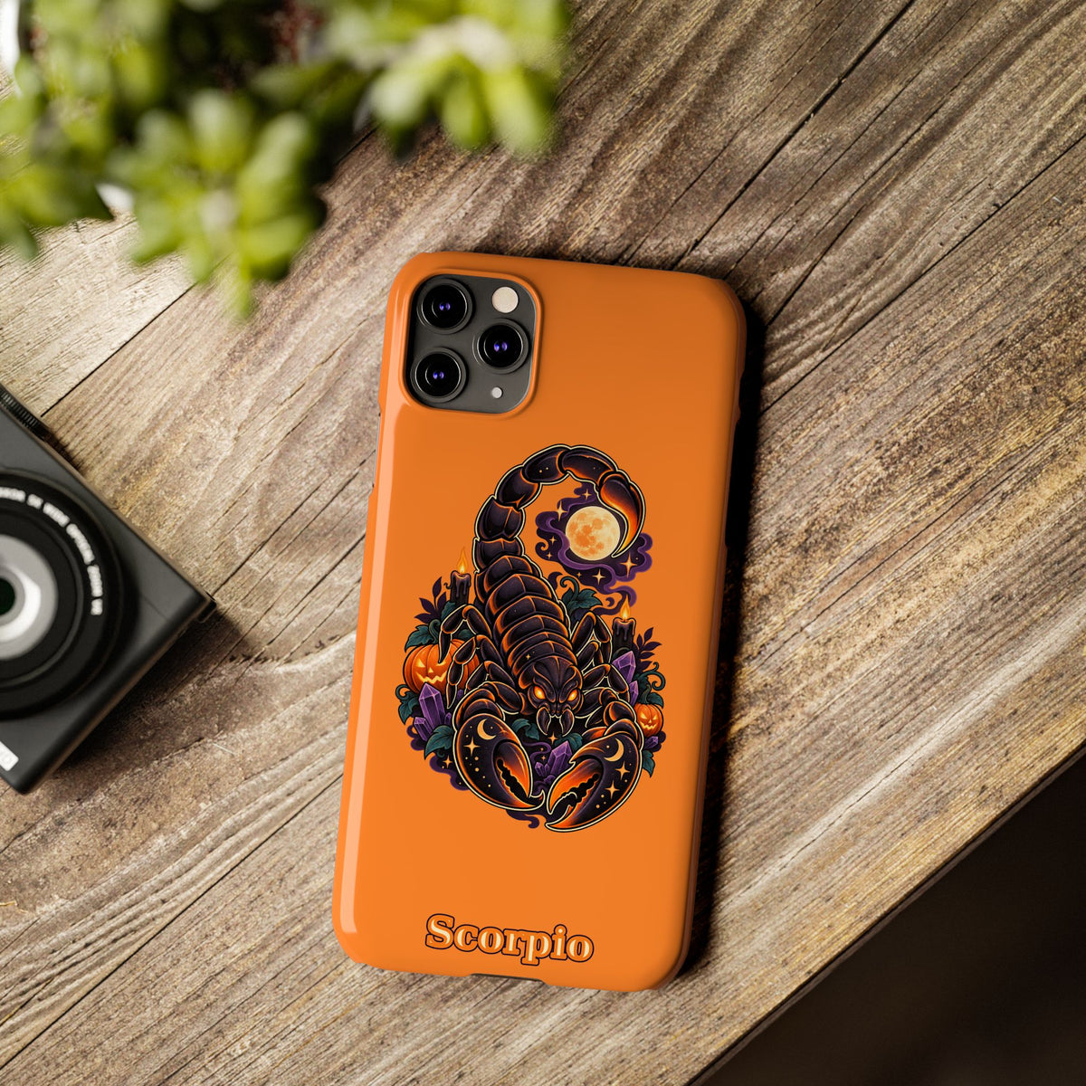 Scorpio Slim Phone Case – Halloween Orange Scorpion Zodiac Design