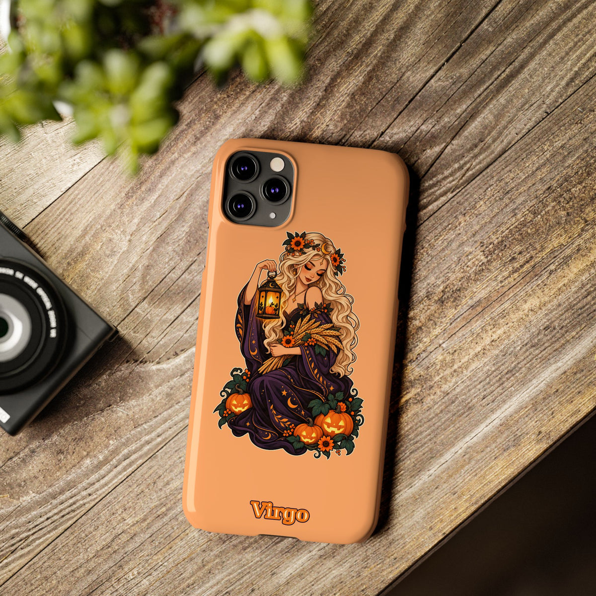 Virgo Zodiac Slim Phone Case — Autumn Harvest Witch Design