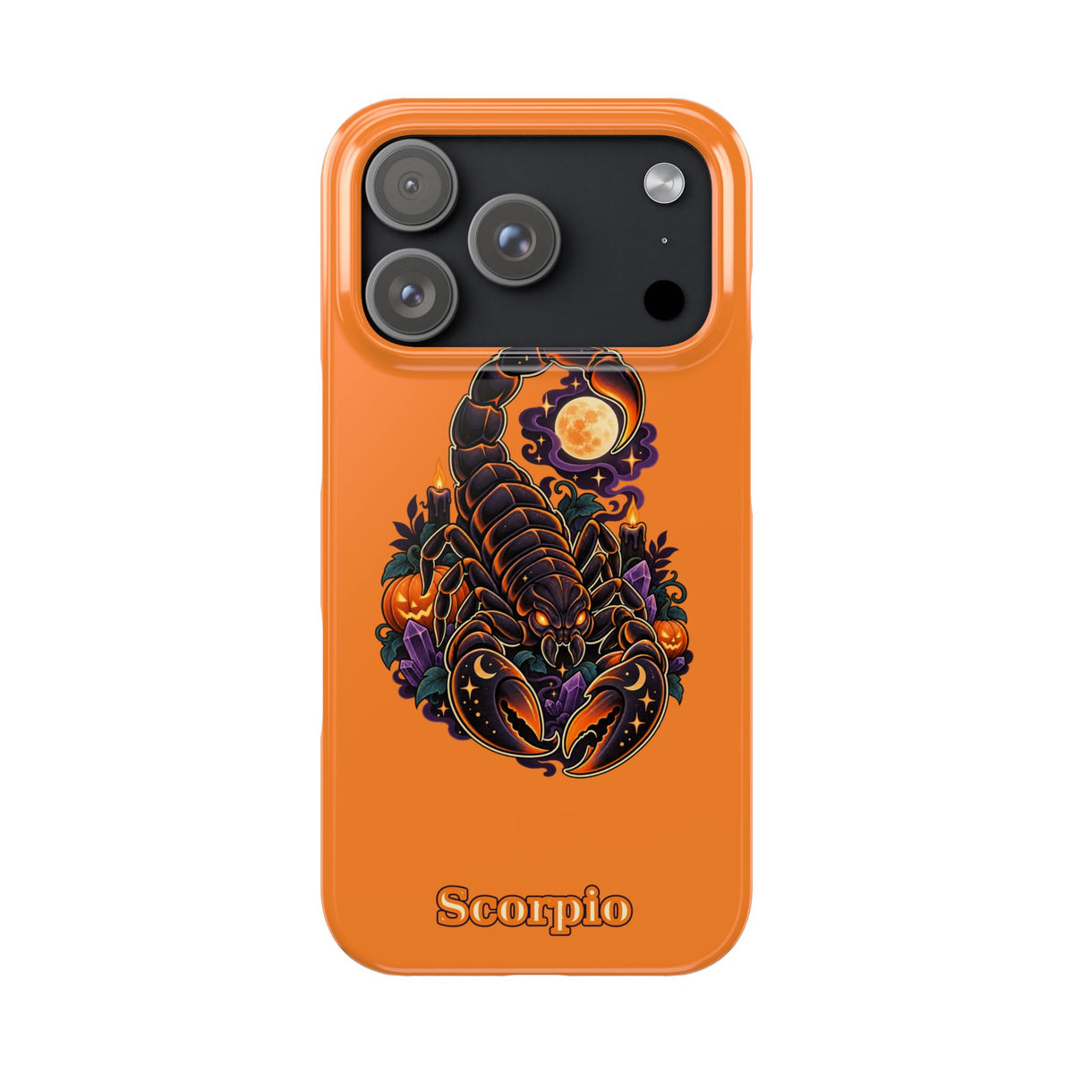 Scorpio Slim Phone Case – Halloween Orange Scorpion Zodiac Design
