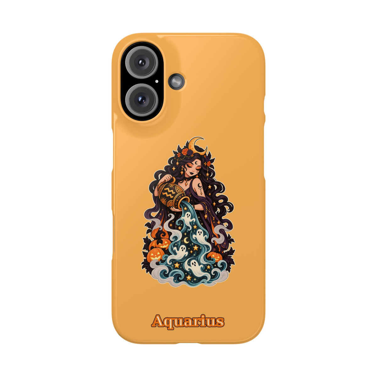 Aquarius Zodiac Slim Phone Case — Water-Bearer Halloween Astrology Design