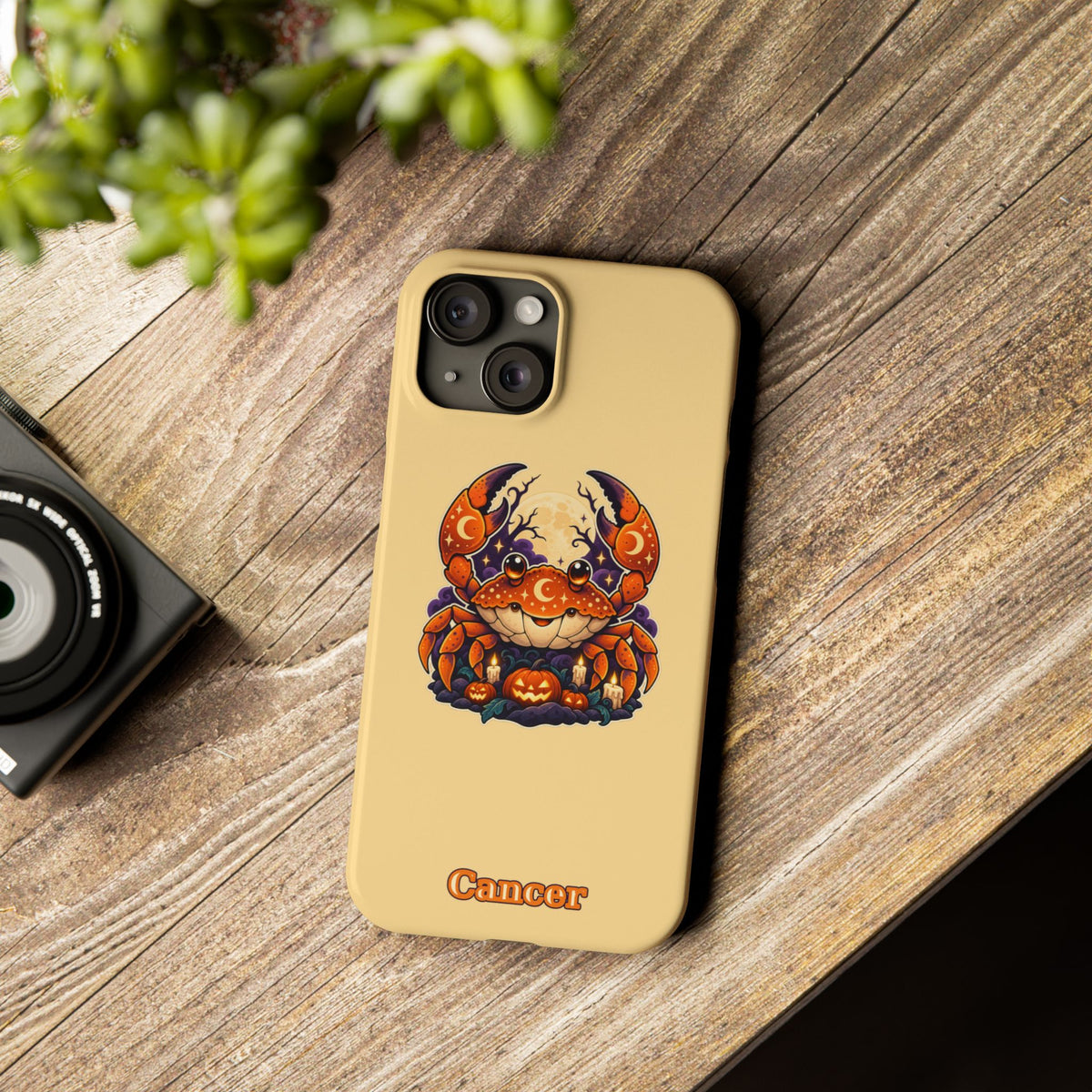 Cancer Zodiac Slim Phone Case — Halloween Pumpkin Crab