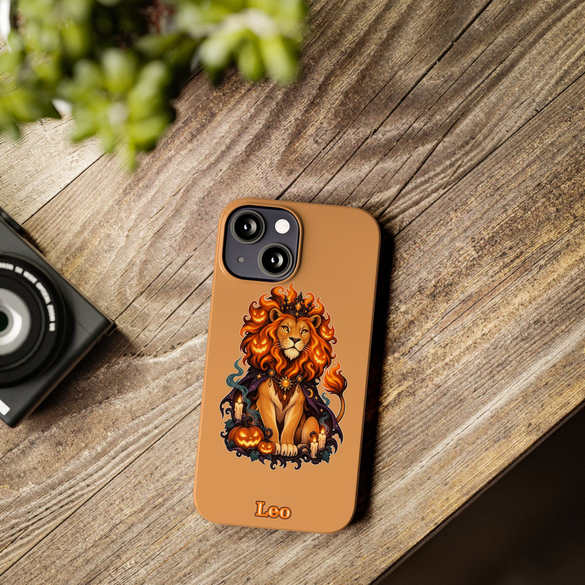 Leo Zodiac Slim Phone Case — Halloween Lion Astrology Design