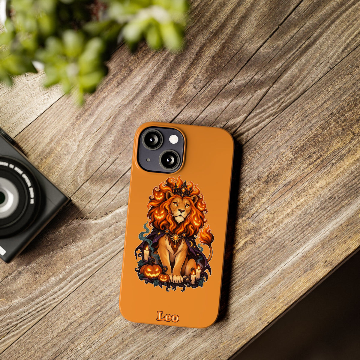 Leo Halloween Slim Phone Case — Orange Zodiac Lion Phone Cover