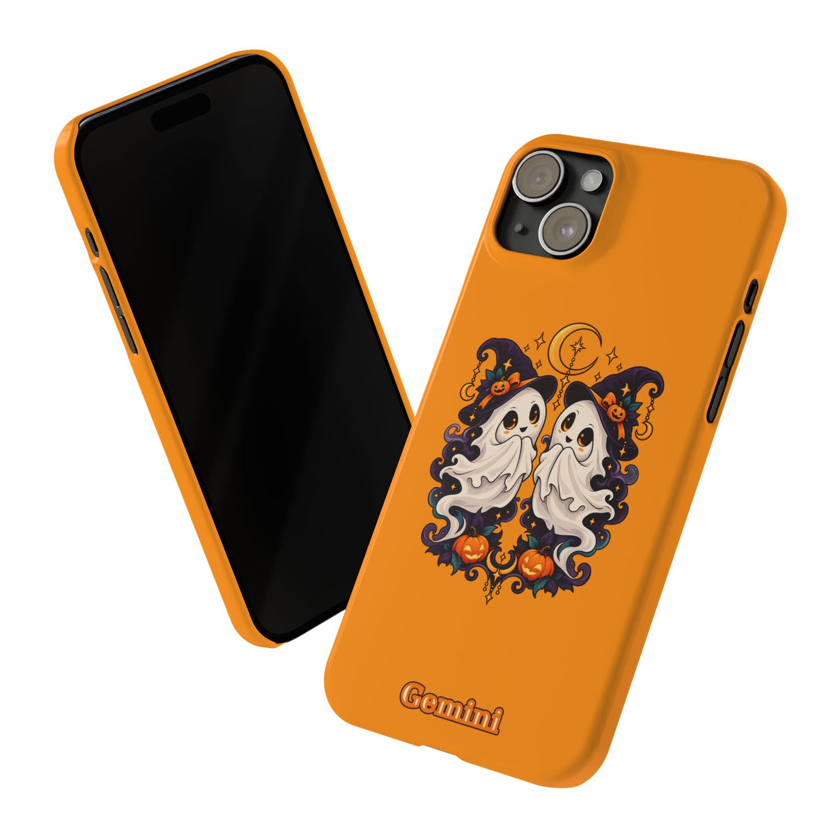 Gemini Halloween Slim Phone Case — Cute Twin Ghost Zodiac Design