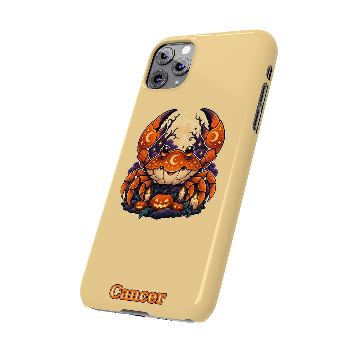 Cancer Zodiac Slim Phone Case — Halloween Pumpkin Crab