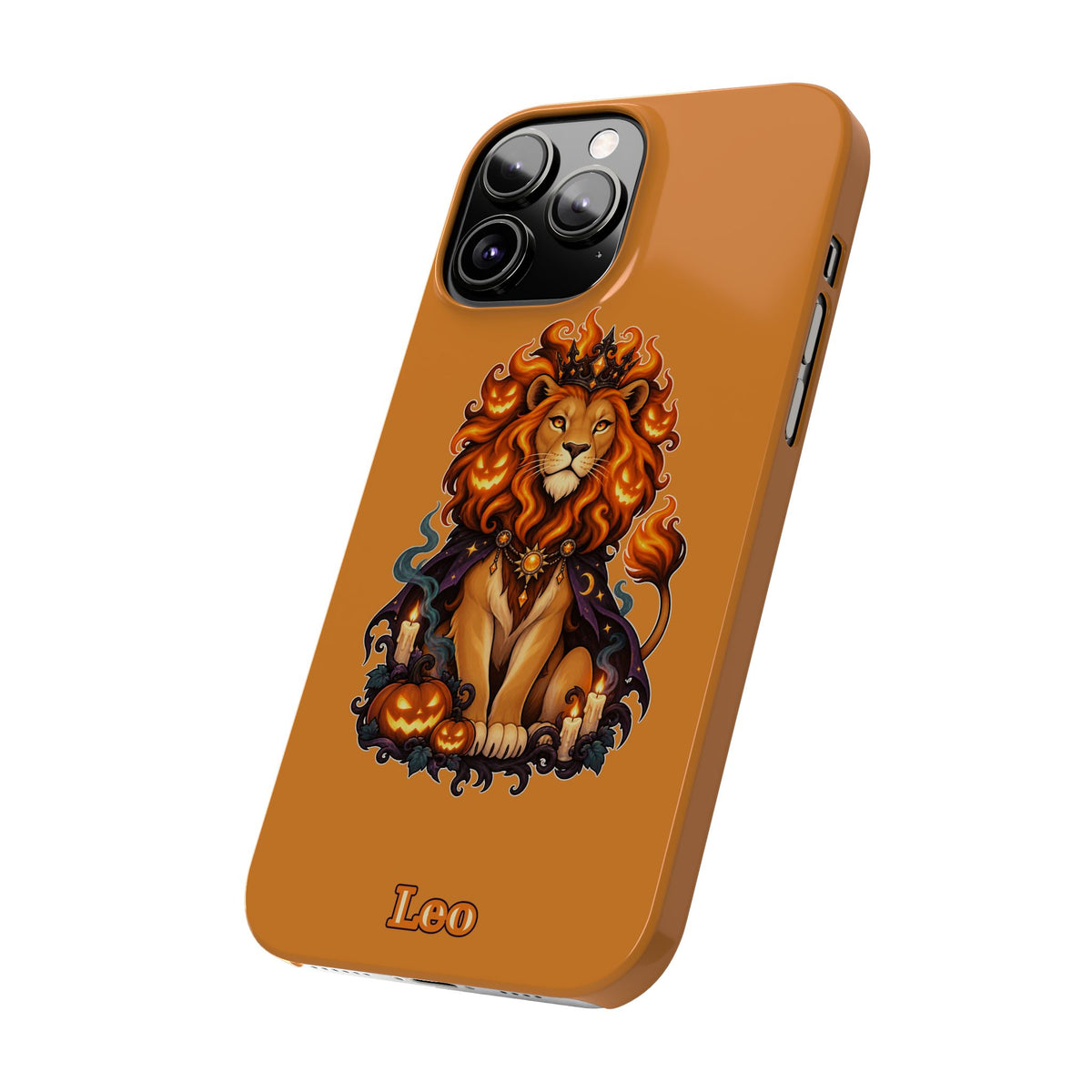 Leo Halloween Slim Phone Case — Orange Zodiac Lion Phone Cover