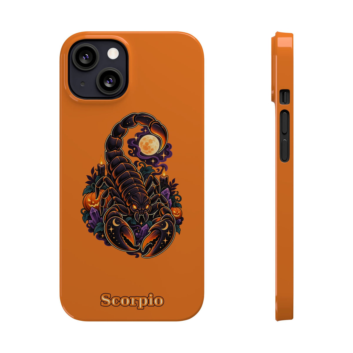 Scorpio Slim Phone Case — Halloween Orange Zodiac Scorpion Design
