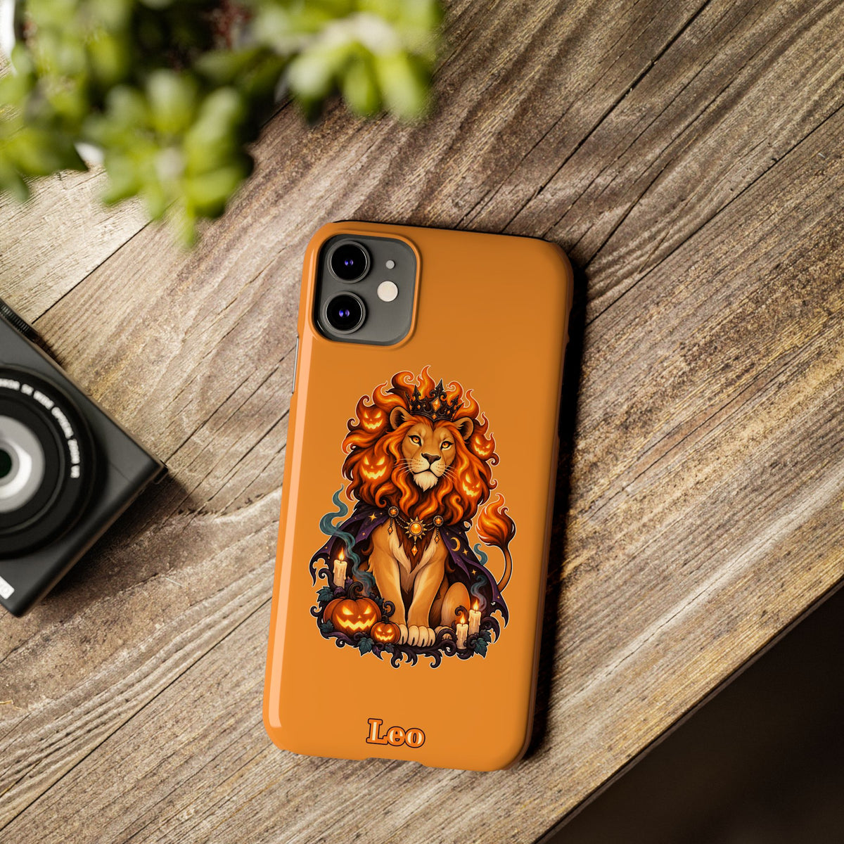 Leo Halloween Slim Phone Case — Orange Zodiac Lion Phone Cover