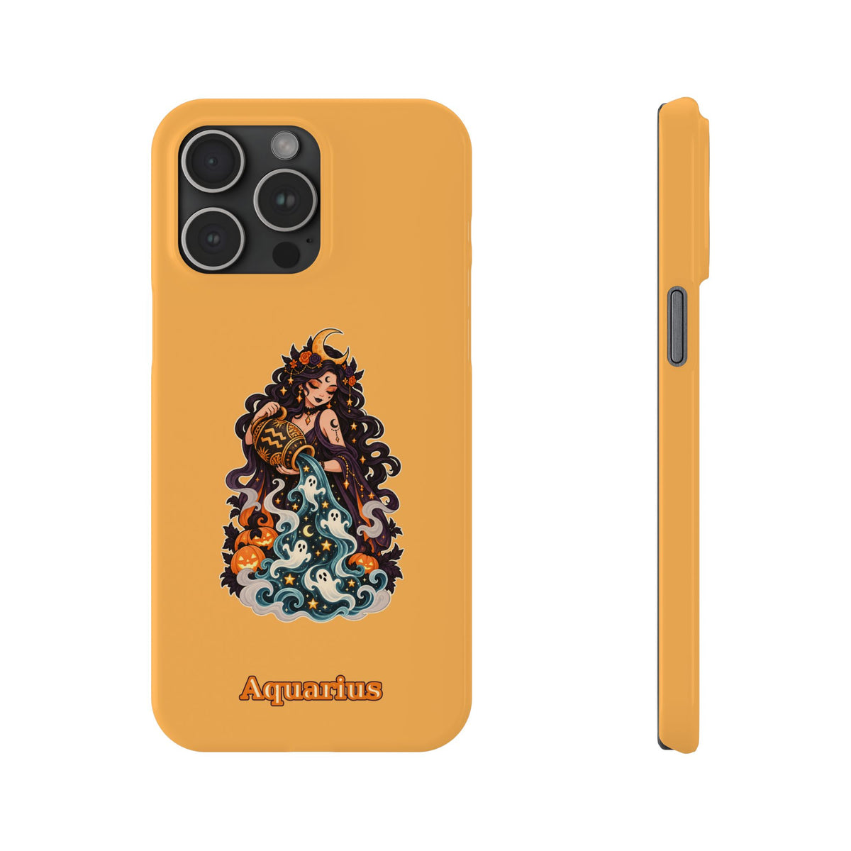 Aquarius Zodiac Slim Phone Case — Water-Bearer Halloween Astrology Design