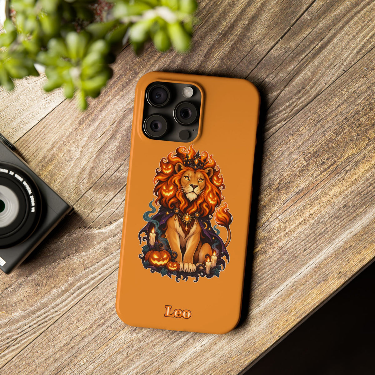 Leo Halloween Slim Phone Case — Orange Zodiac Lion Phone Cover