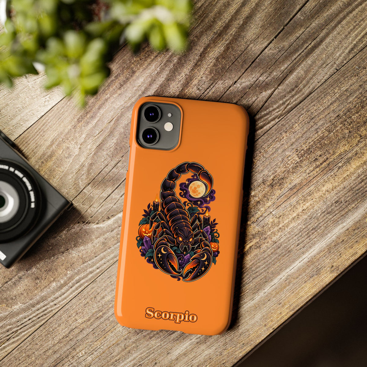 Scorpio Halloween Slim Phone Case — Orange Zodiac Scorpion Design