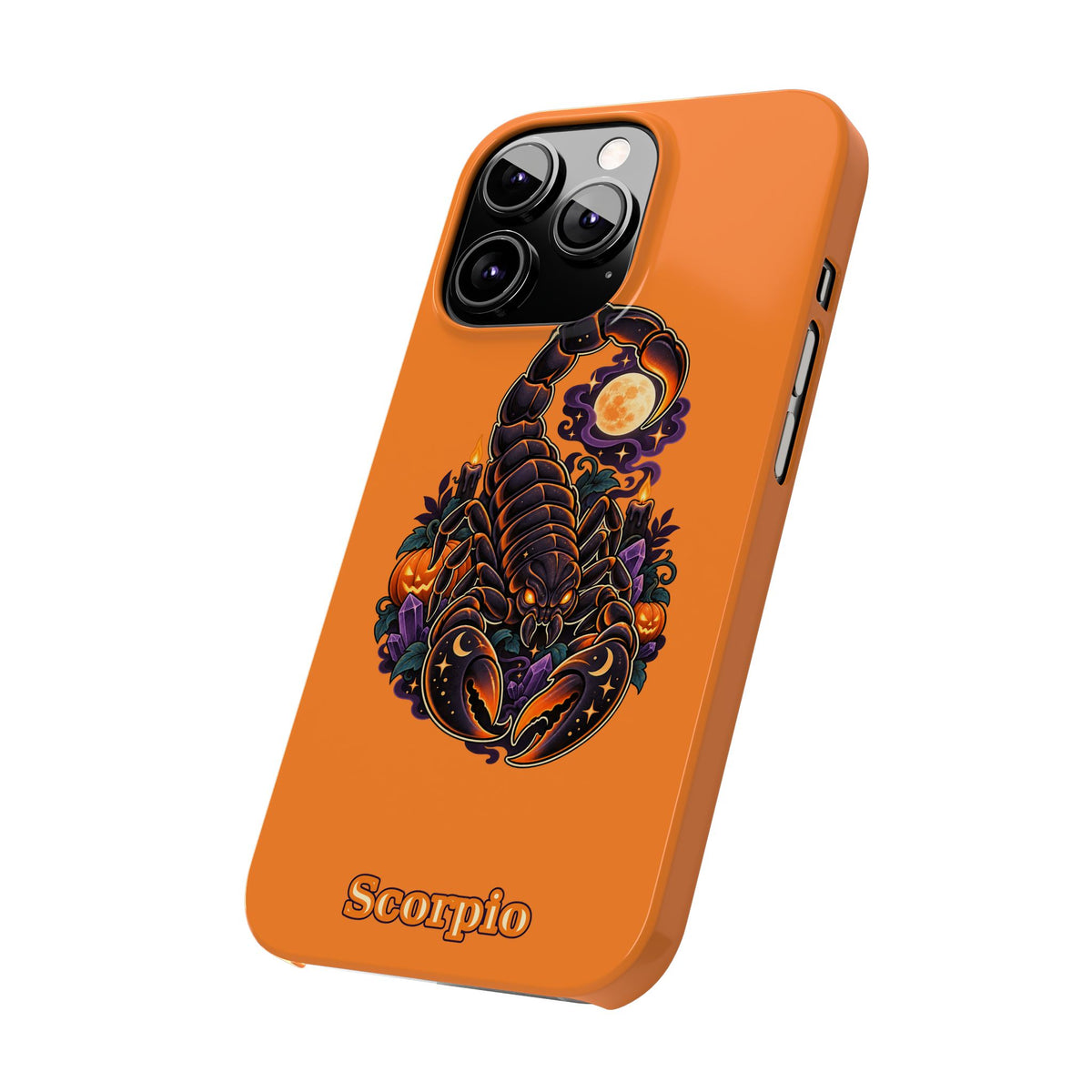 Scorpio Slim Phone Case – Halloween Orange Scorpion Zodiac Design