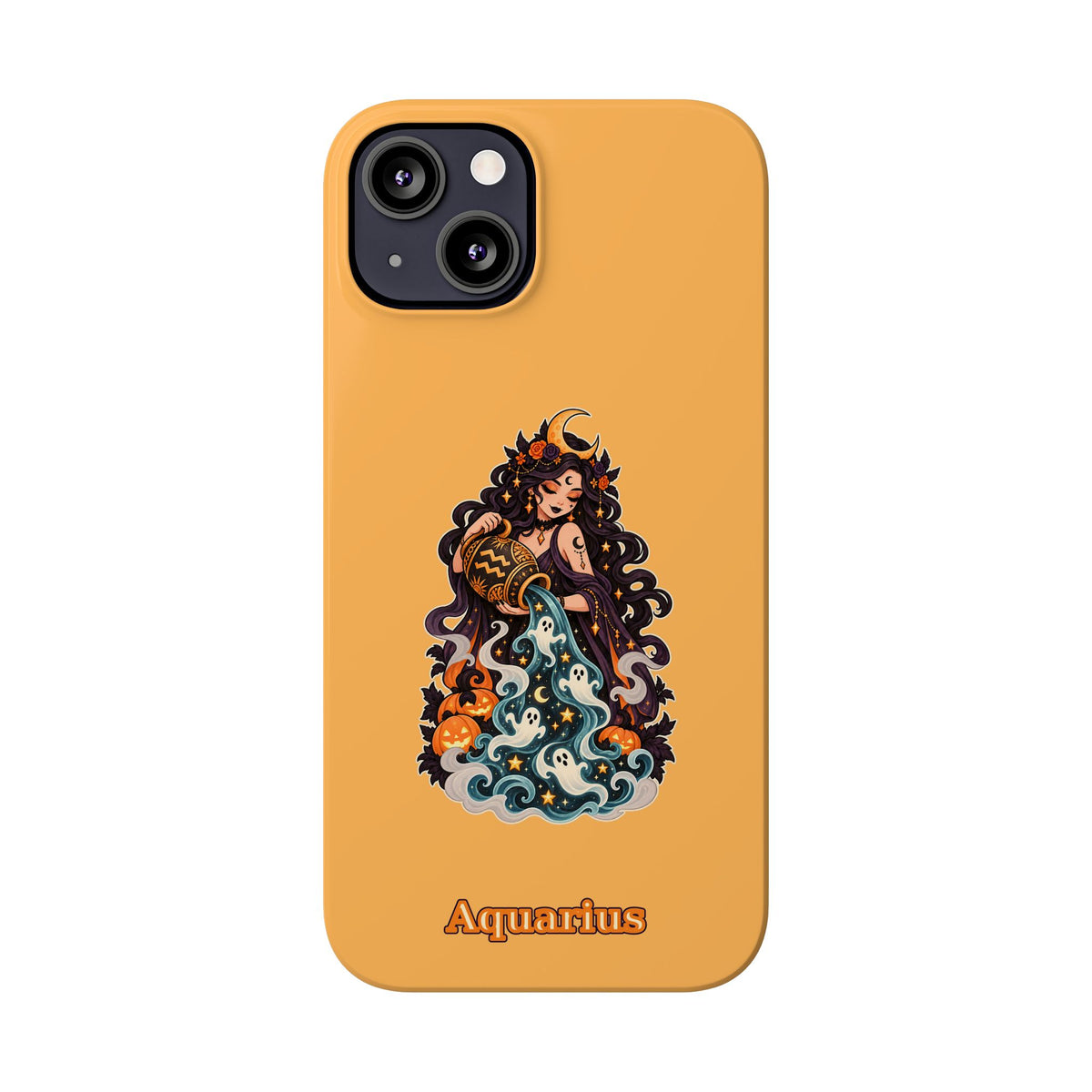 Aquarius Zodiac Slim Phone Case — Water-Bearer Halloween Astrology Design