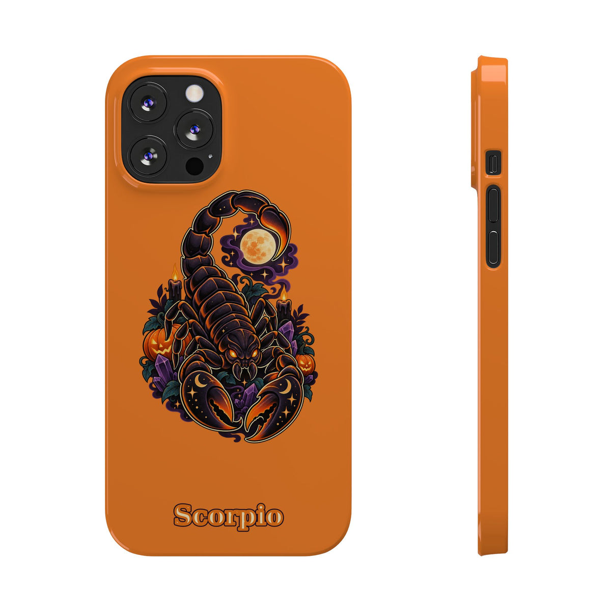Scorpio Slim Phone Case – Halloween Orange Scorpion Zodiac Design