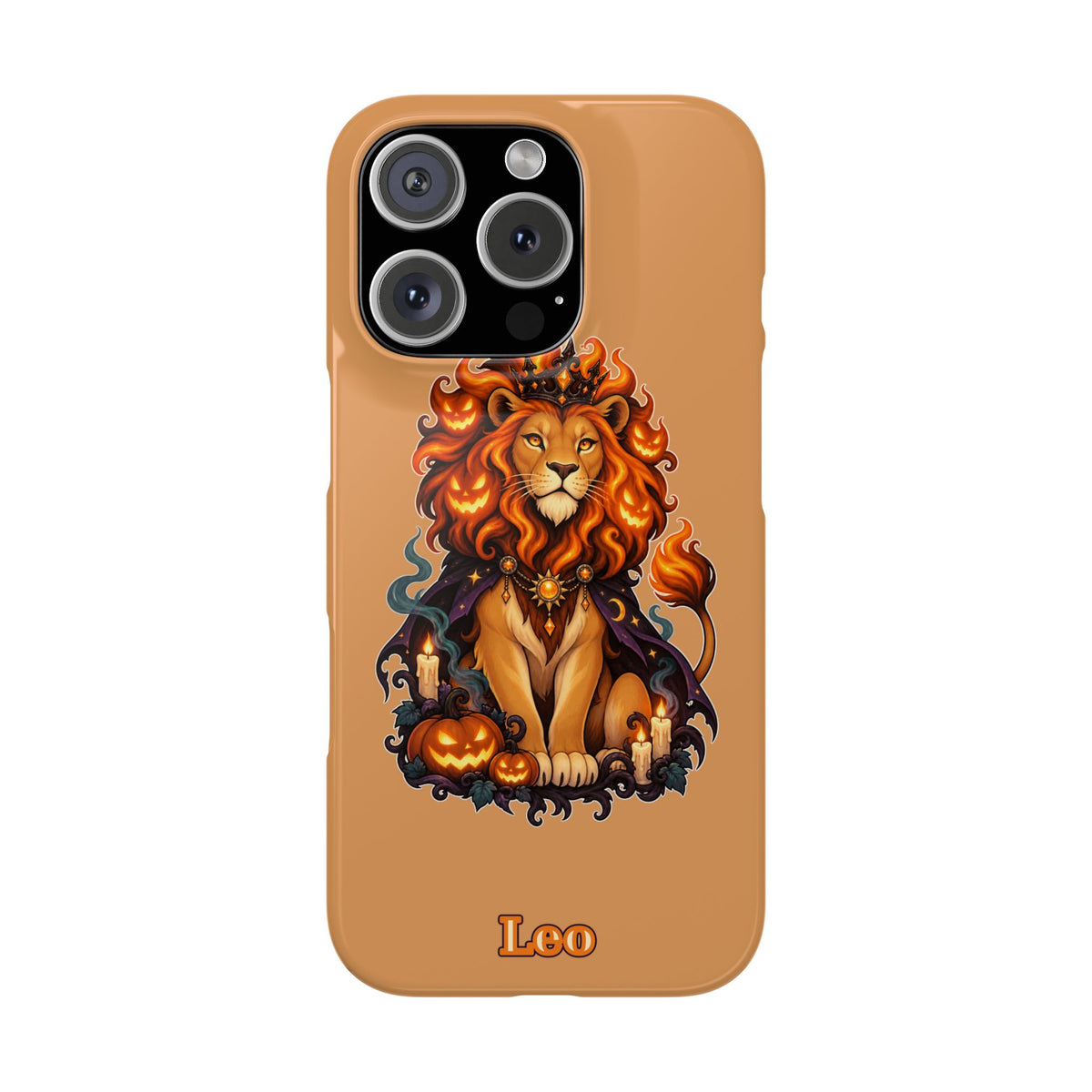 Leo Zodiac Slim Phone Case — Halloween Lion Astrology Design
