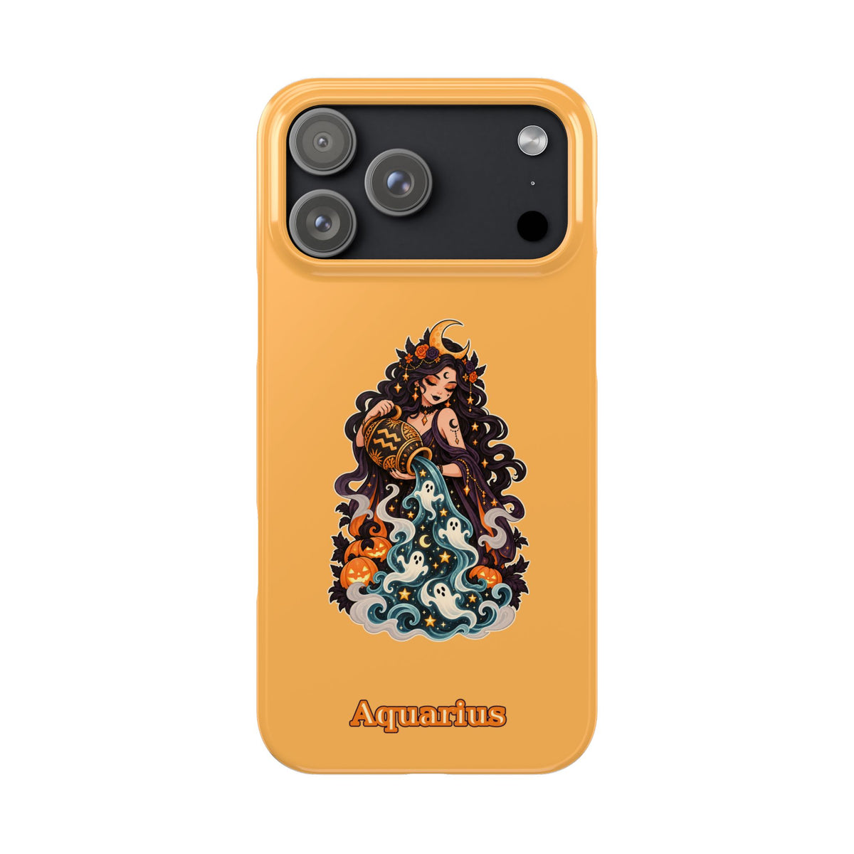 Aquarius Zodiac Slim Phone Case — Water-Bearer Halloween Astrology Design