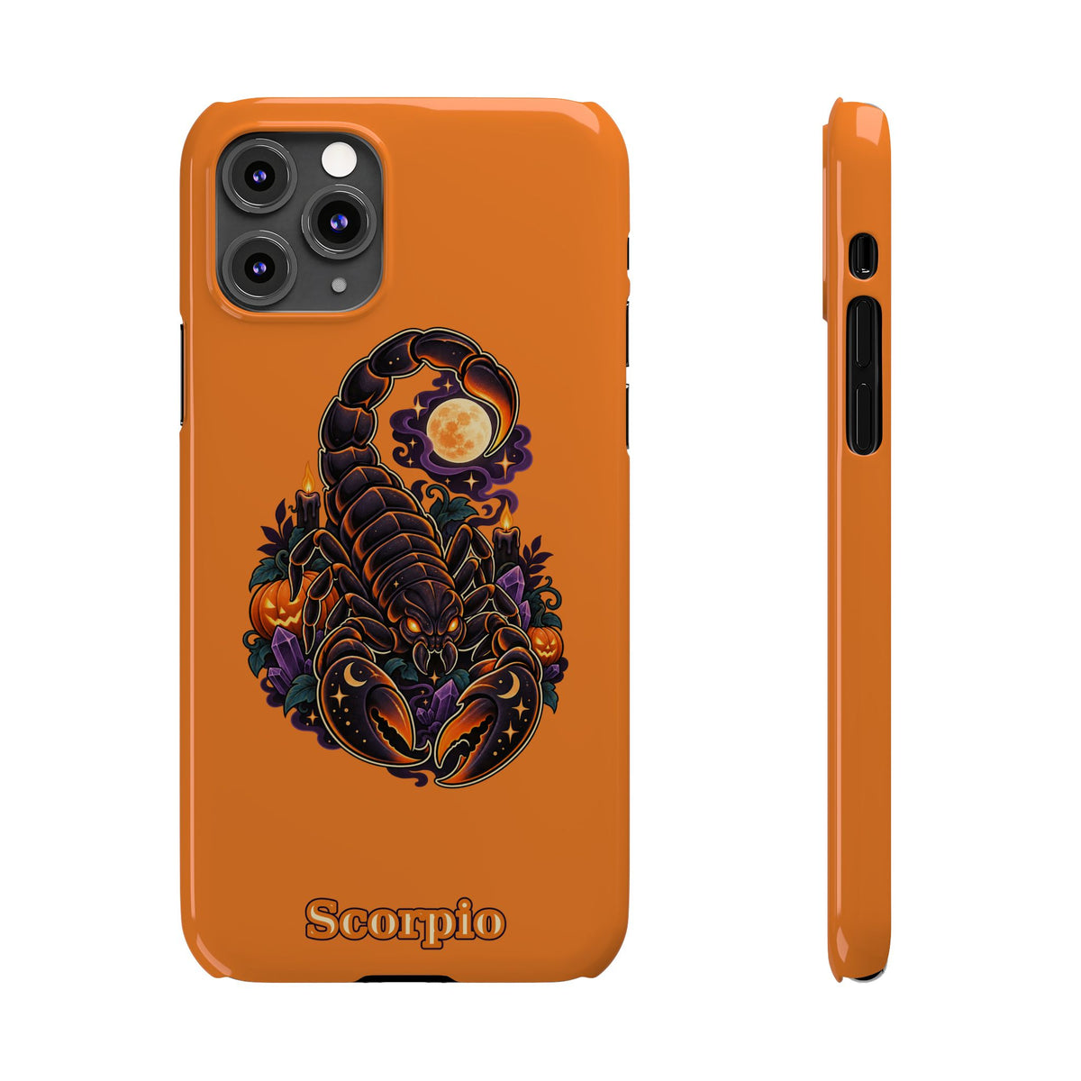 Scorpio Slim Phone Case – Halloween Orange Scorpion Zodiac Design