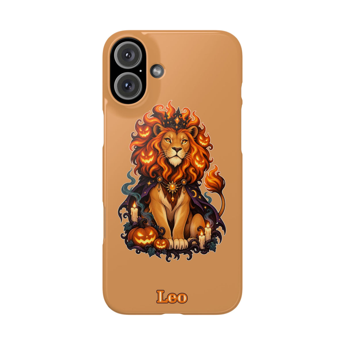 Leo Zodiac Slim Phone Case — Halloween Lion Astrology Design
