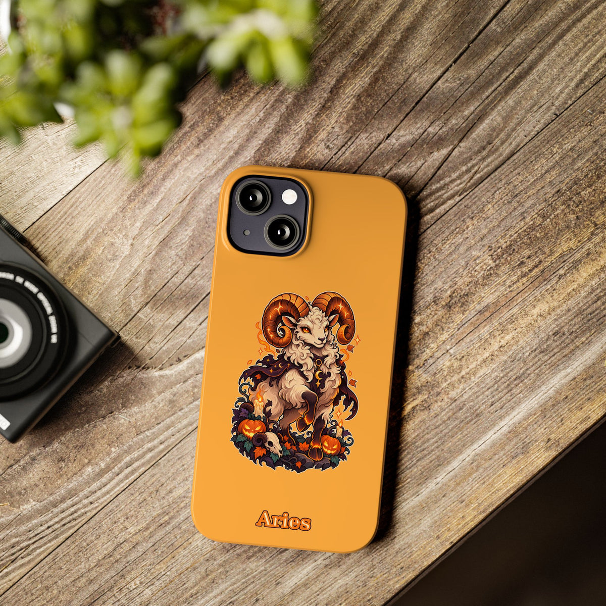 Aries Halloween Slim Phone Case — Ram Pumpkin Zodiac Phone Case