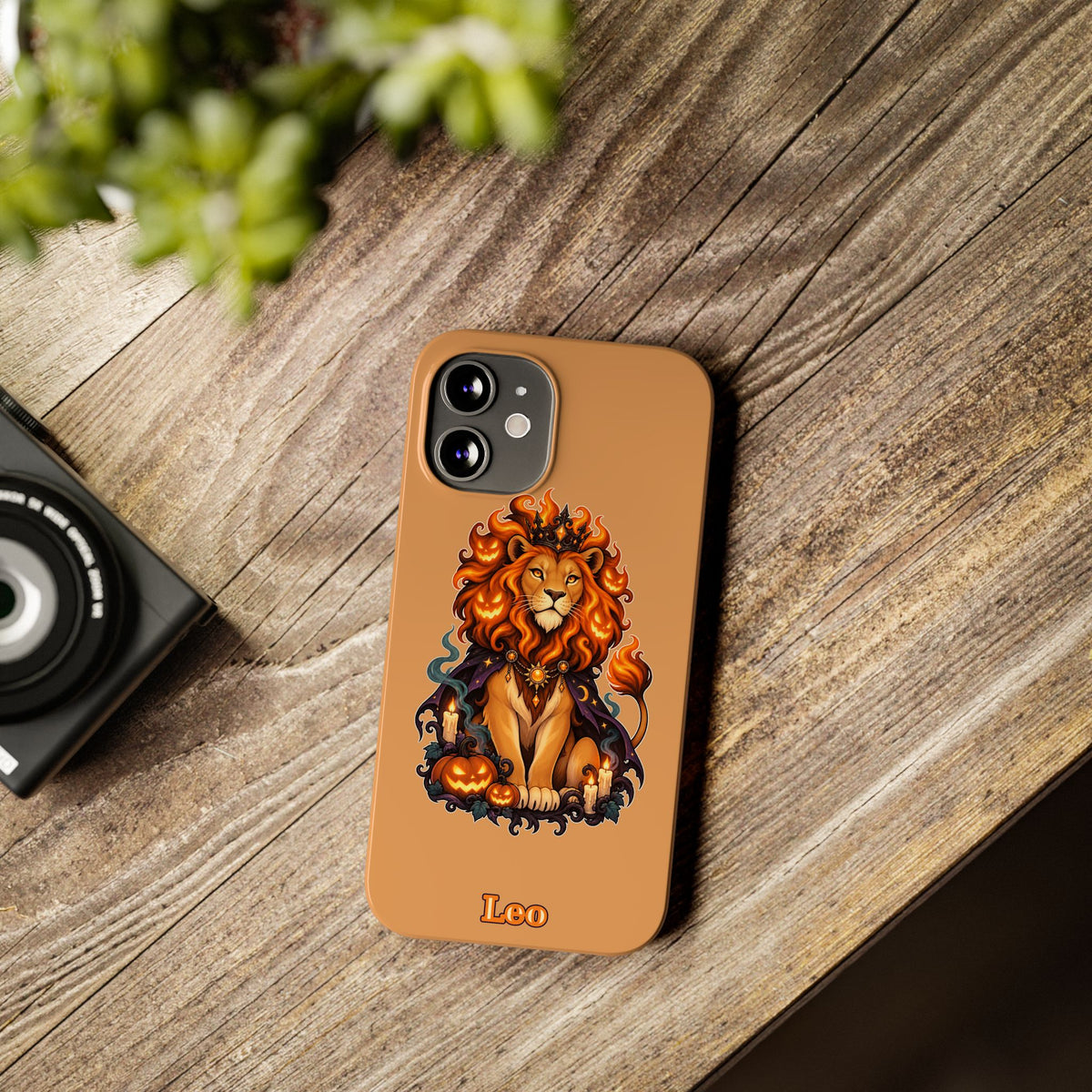 Leo Zodiac Slim Phone Case — Halloween Lion Astrology Design