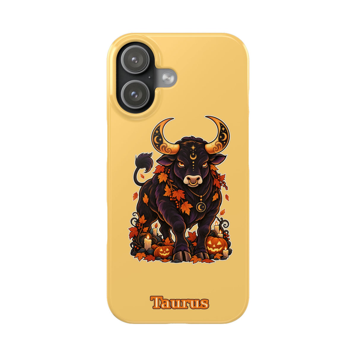 Taurus Slim Phone Case — Autumn Halloween Zodiac Bull Design