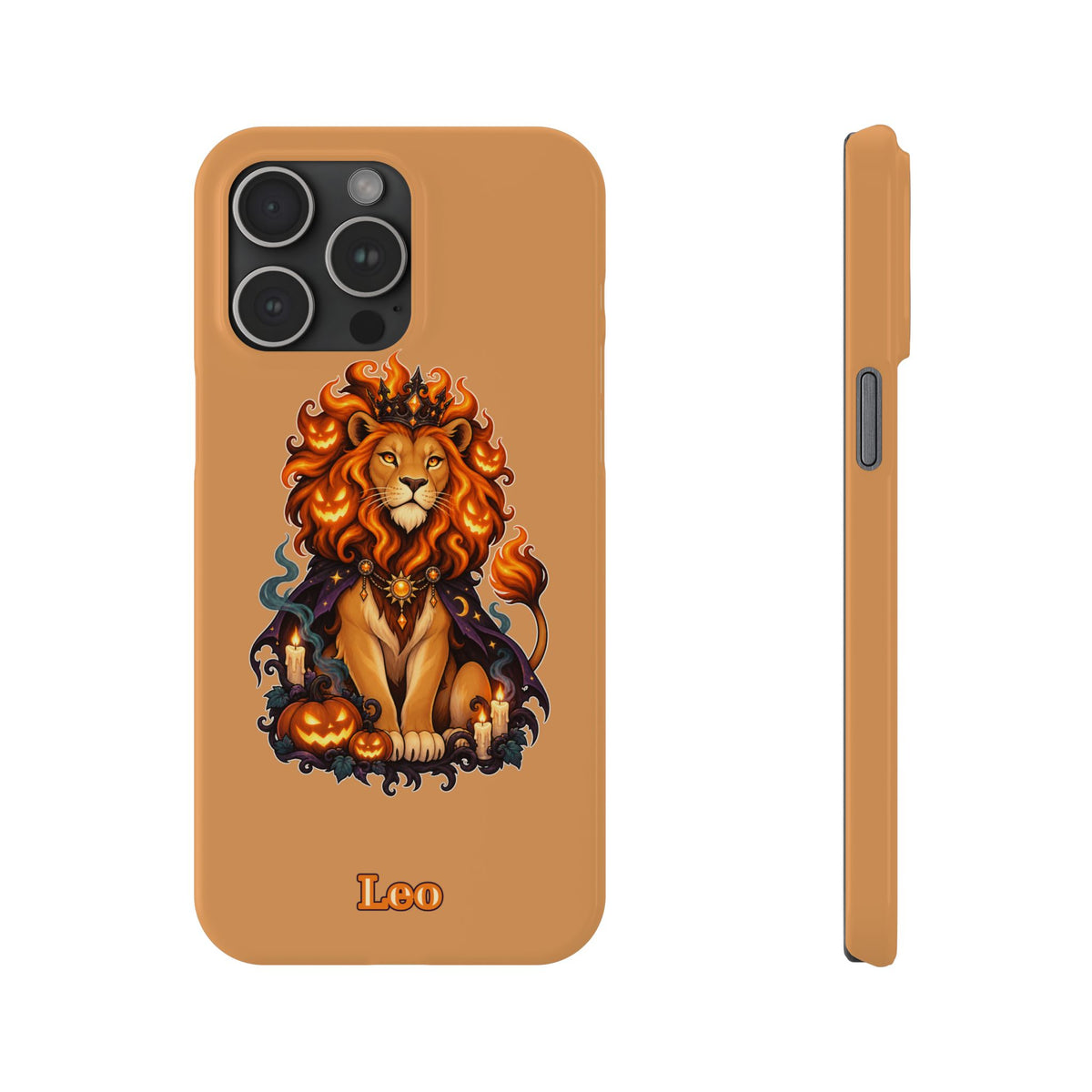 Leo Zodiac Slim Phone Case — Halloween Lion Astrology Design