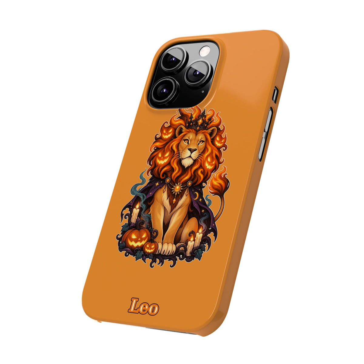 Leo Halloween Slim Phone Case — Orange Zodiac Lion Phone Cover