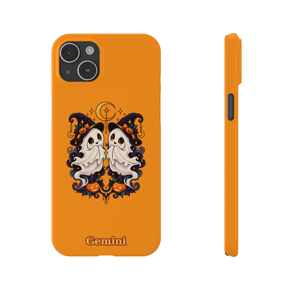 Gemini Halloween Slim Phone Case — Cute Twin Ghost Zodiac Design