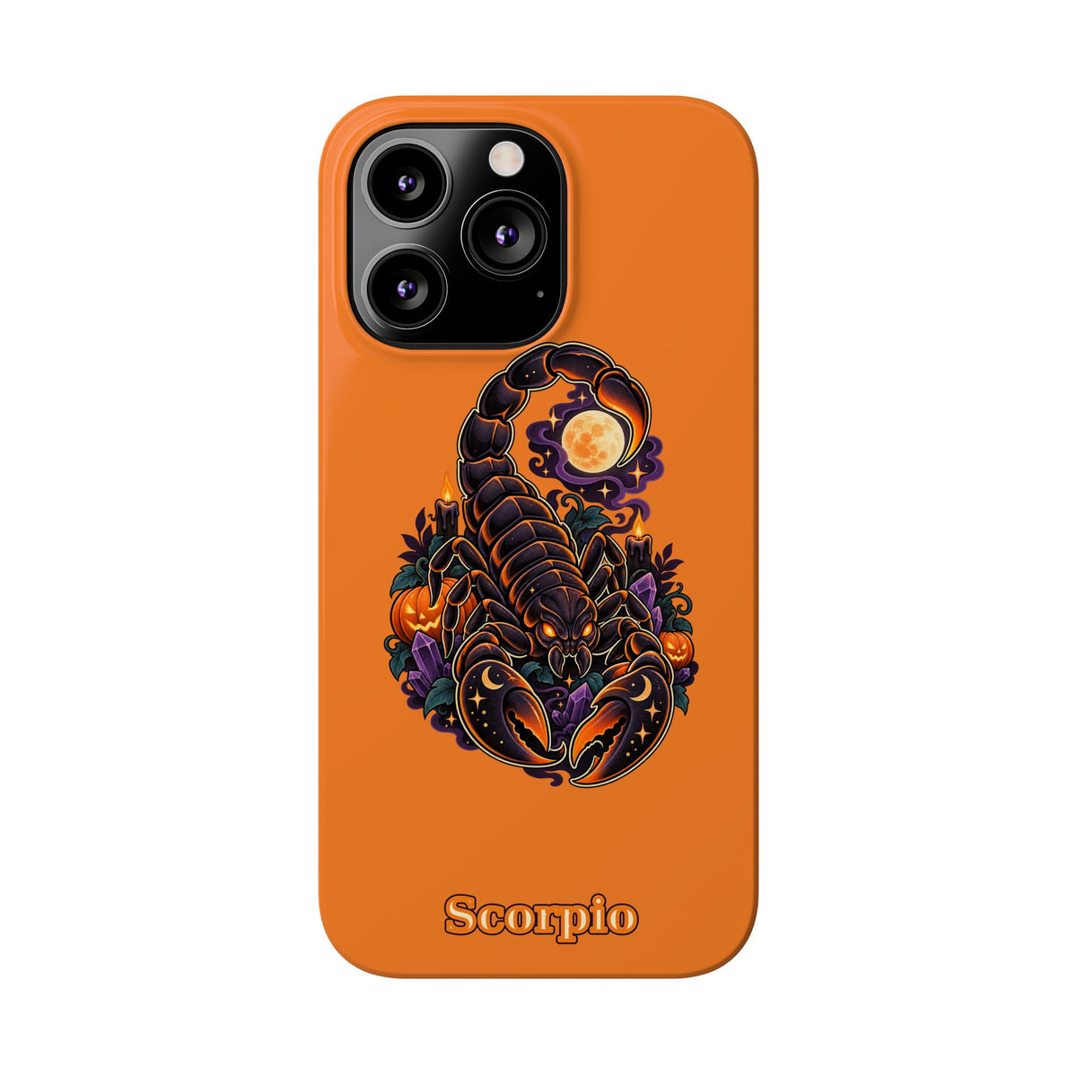 Scorpio Slim Phone Case — Halloween Orange Zodiac Scorpion Design