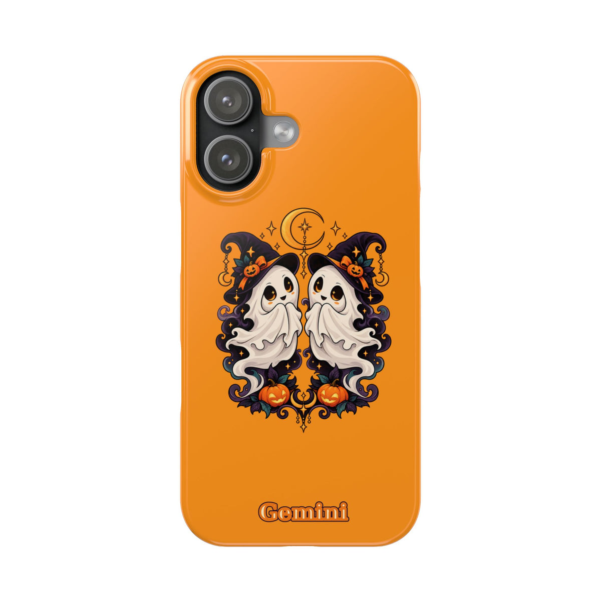 Gemini Halloween Slim Phone Case — Cute Twin Ghost Zodiac Design