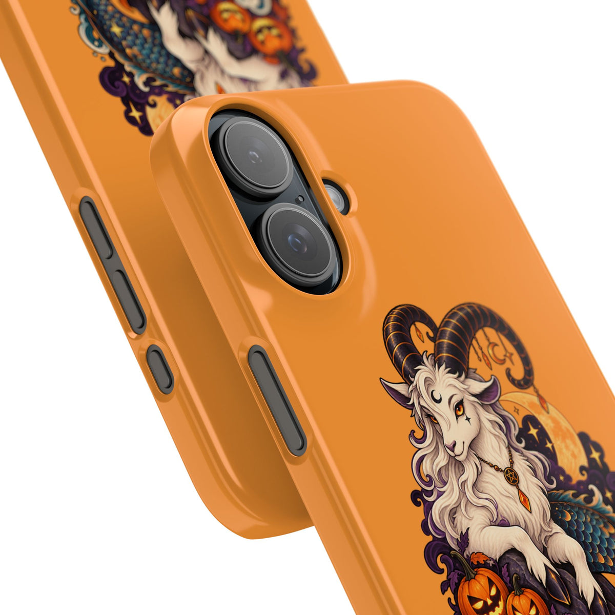 Capricorn Halloween Slim Phone Case — Zodiac Sea-Goat Pumpkin Design