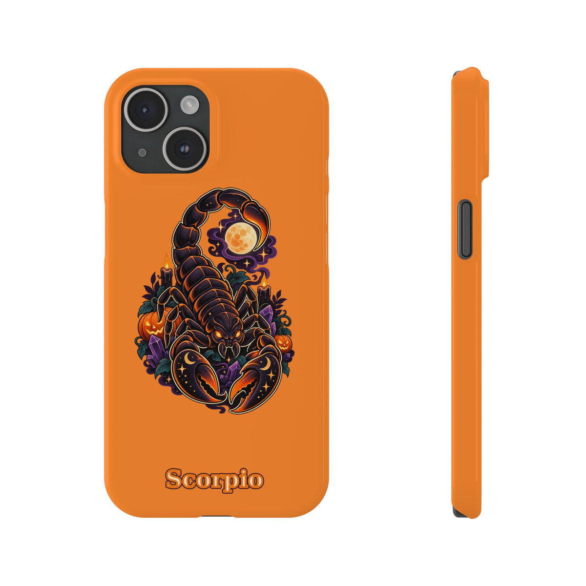 Scorpio Halloween Slim Phone Case — Orange Zodiac Scorpion Design