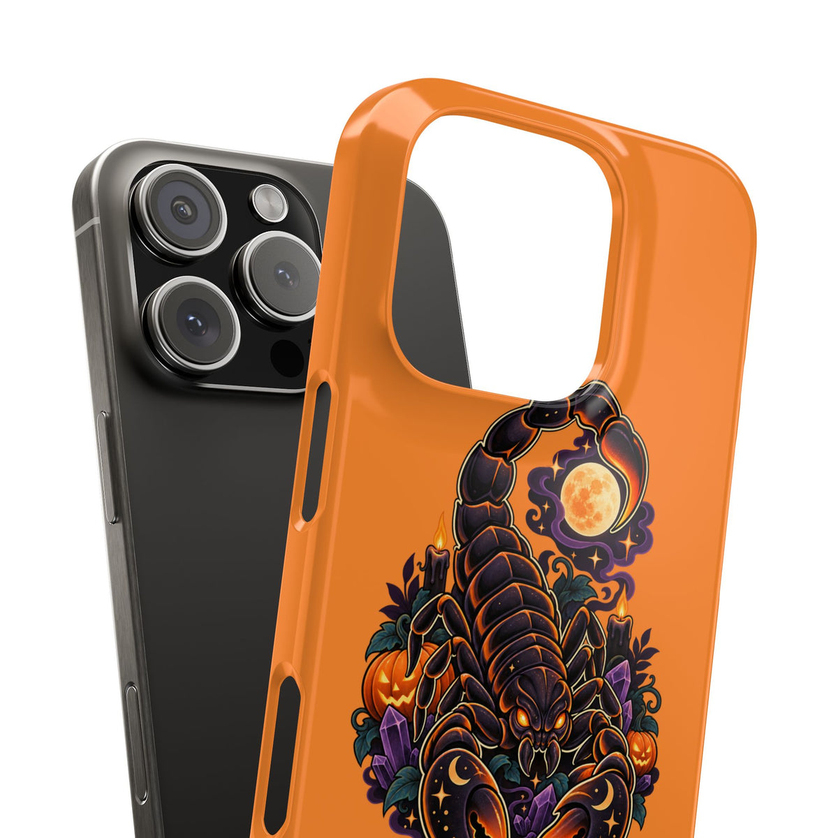 Scorpio Halloween Slim Phone Case — Orange Zodiac Scorpion Design
