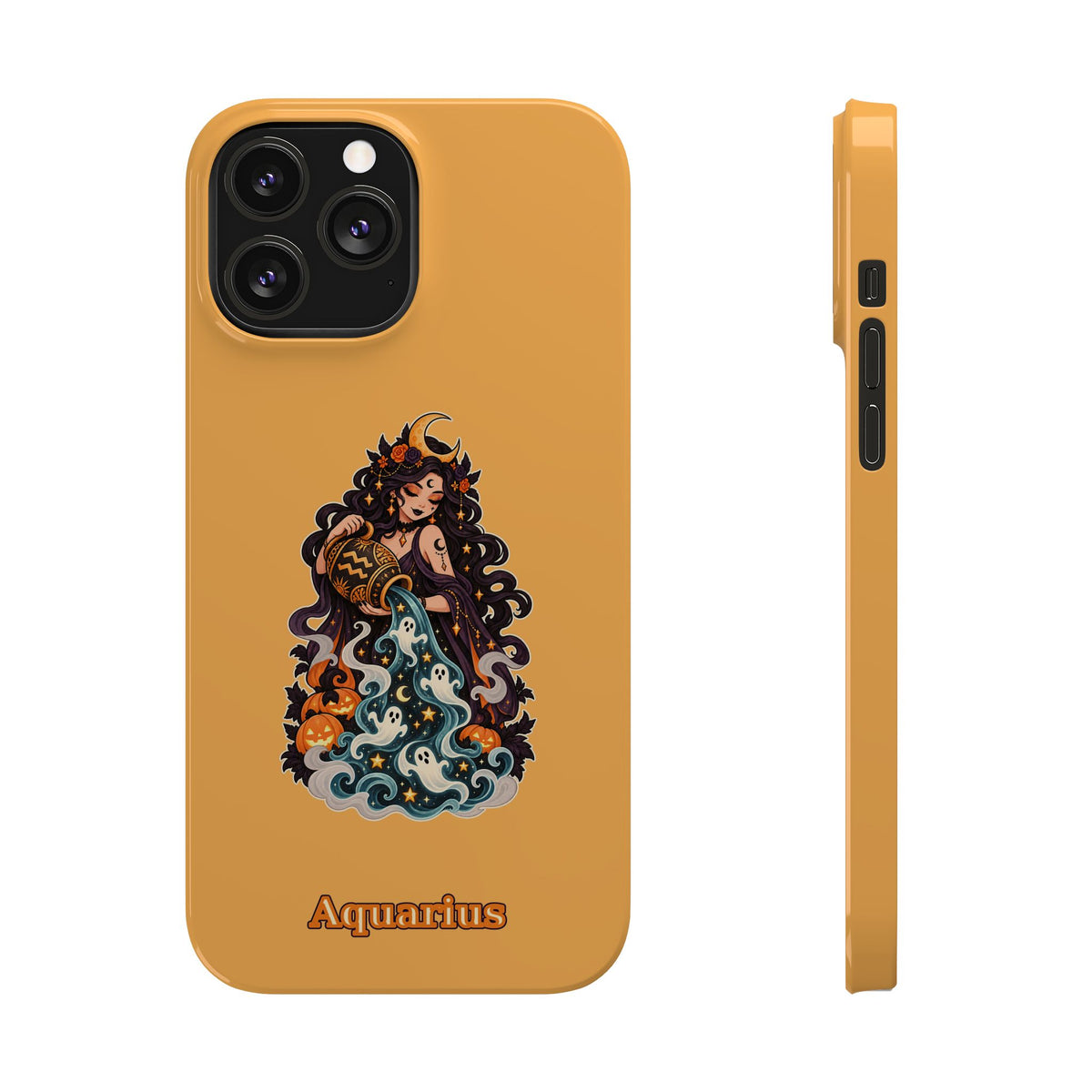 Aquarius Zodiac Slim Phone Case — Water-Bearer Halloween Astrology Design