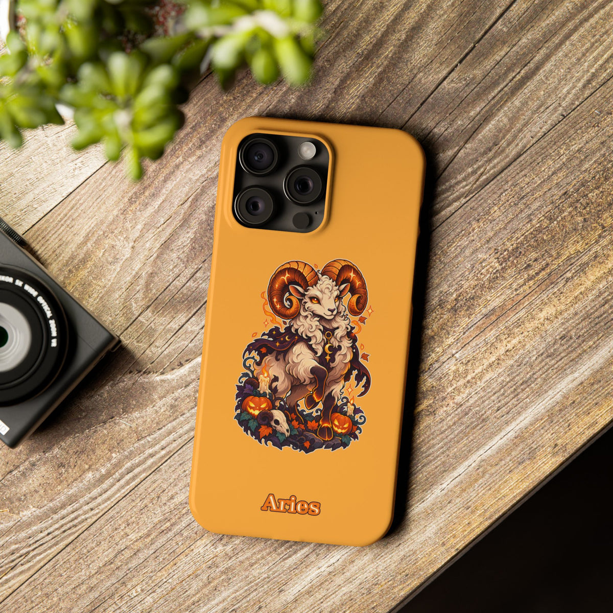 Aries Halloween Slim Phone Case — Ram Pumpkin Zodiac Phone Case