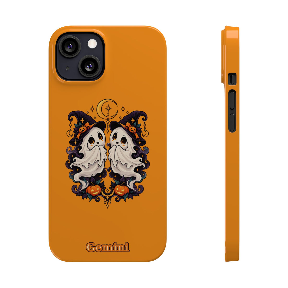 Gemini Halloween Slim Phone Case — Cute Twin Ghost Zodiac Design