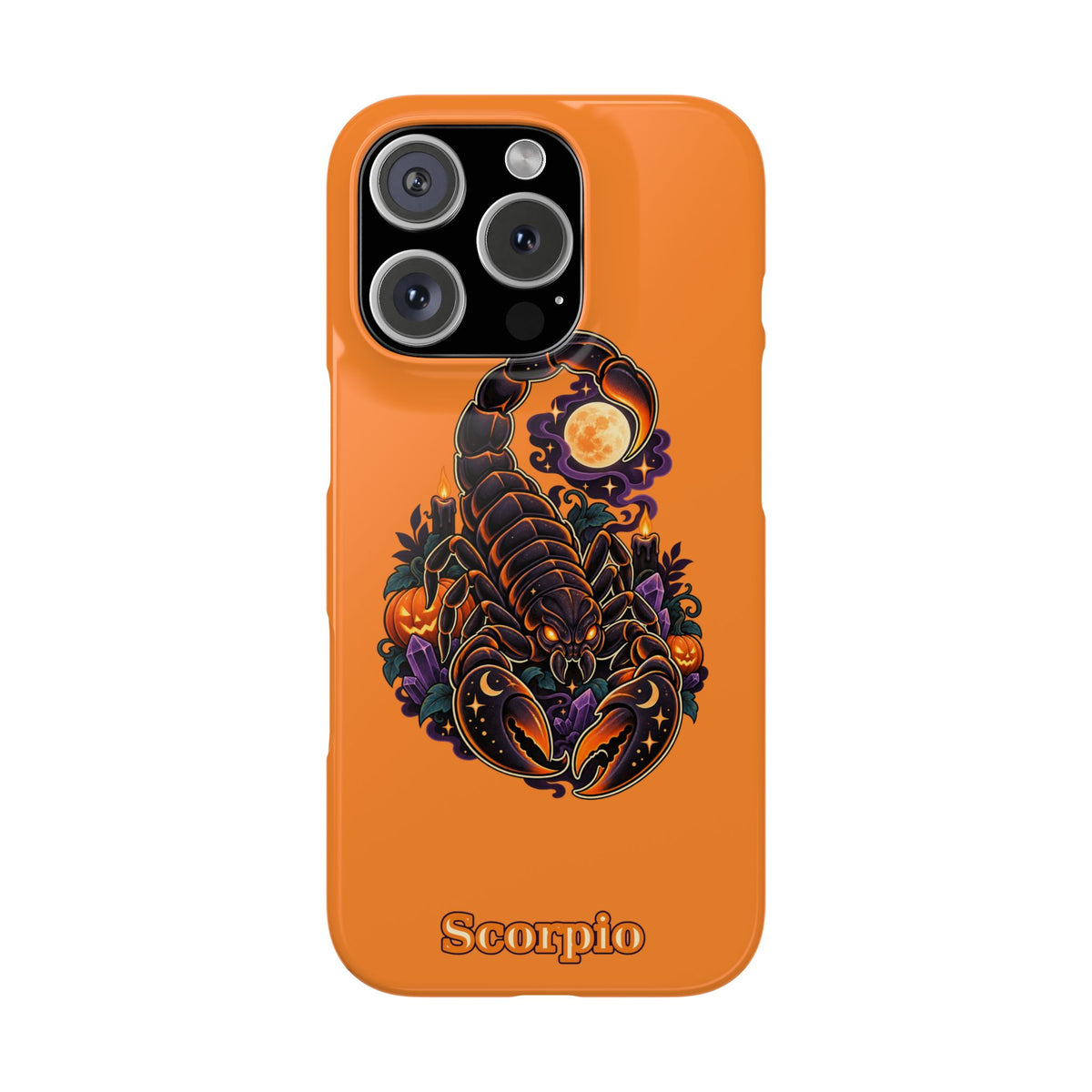 Scorpio Halloween Slim Phone Case — Orange Zodiac Scorpion Design