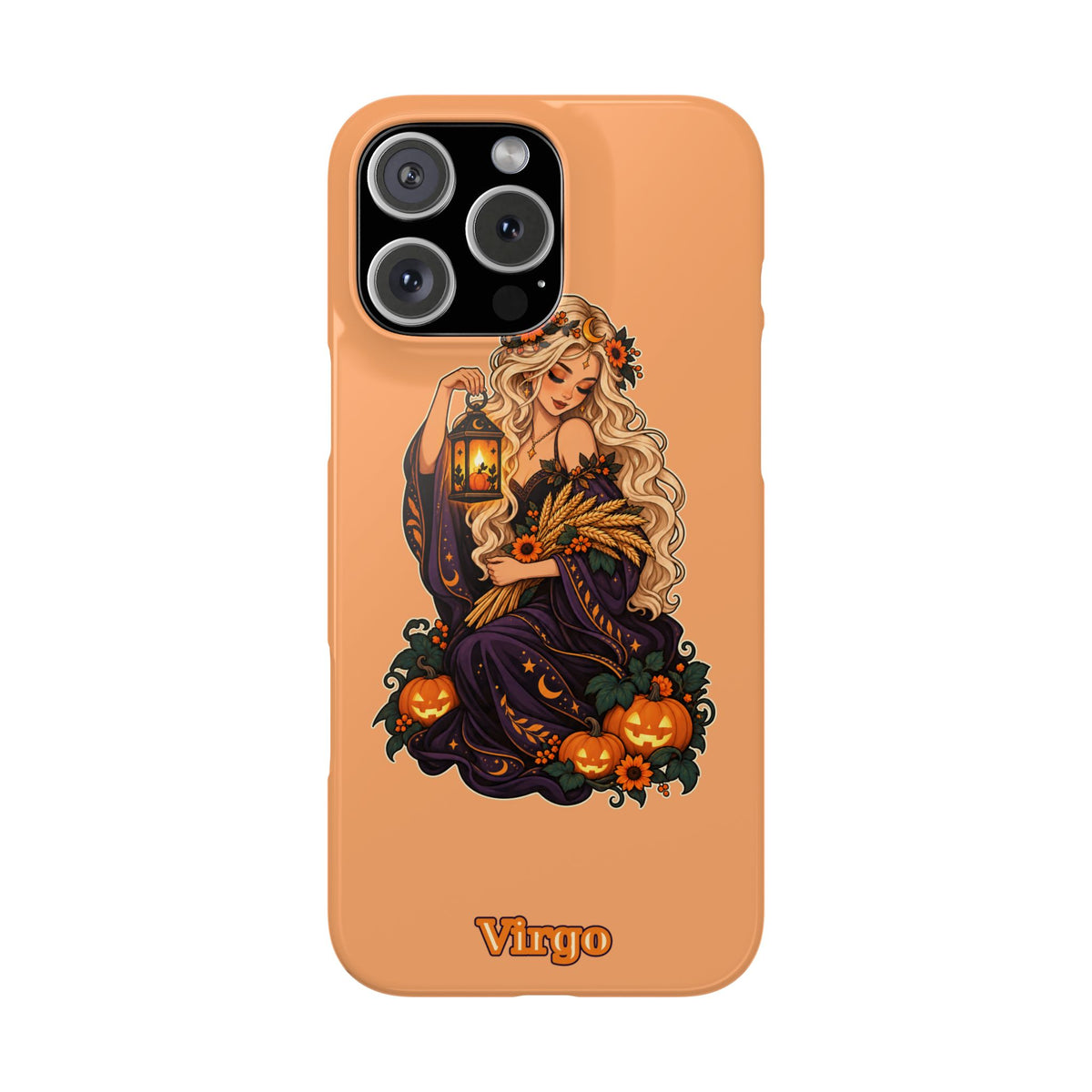 Virgo Zodiac Slim Phone Case — Autumn Harvest Witch Design