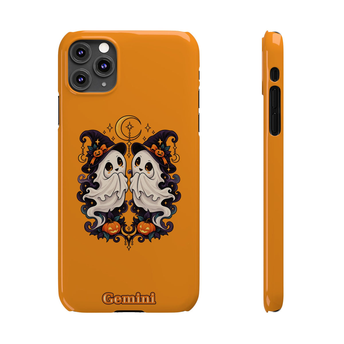 Gemini Halloween Slim Phone Case — Cute Twin Ghost Zodiac Design