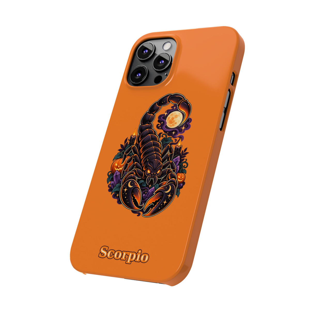 Scorpio Slim Phone Case — Halloween Orange Zodiac Scorpion Design