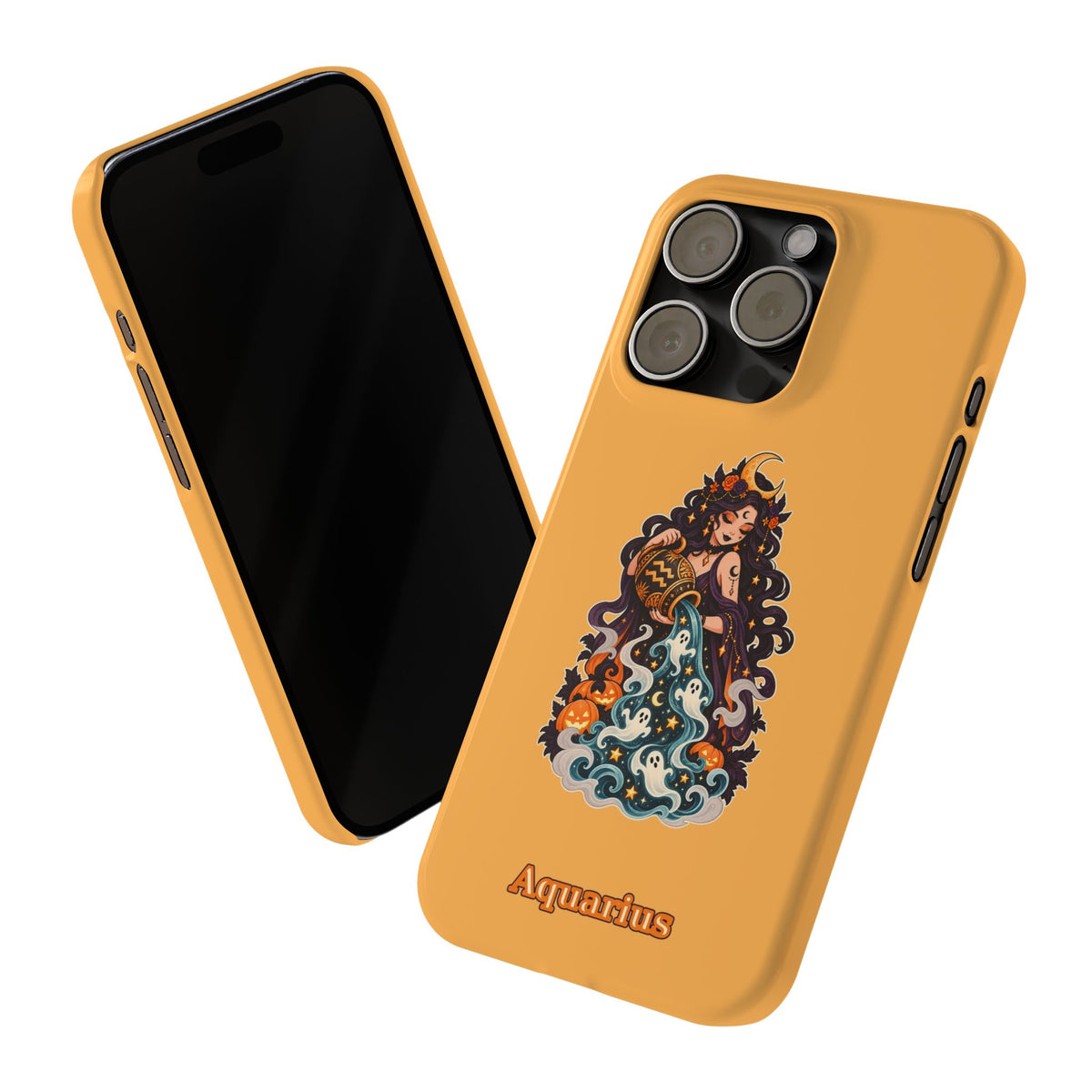 Aquarius Zodiac Slim Phone Case — Water-Bearer Halloween Astrology Design