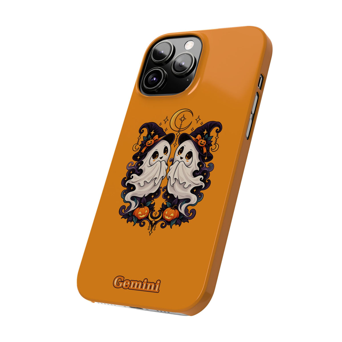 Gemini Halloween Slim Phone Case — Cute Twin Ghost Zodiac Design