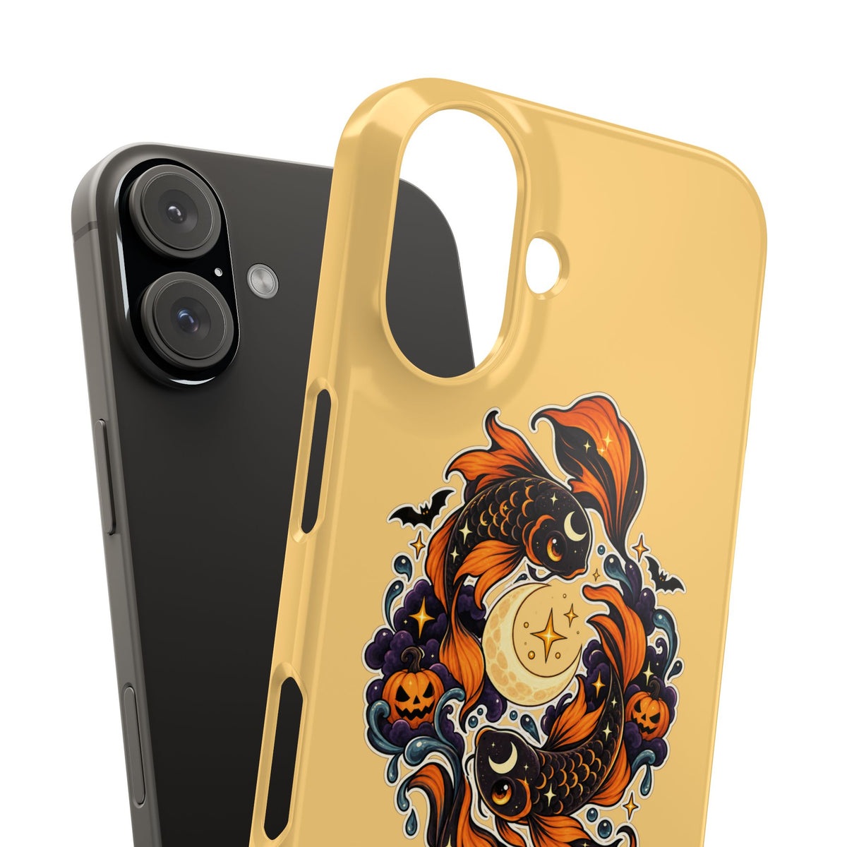 Pisces Koi Moon Slim Phone Case — Halloween Zodiac Fish Design