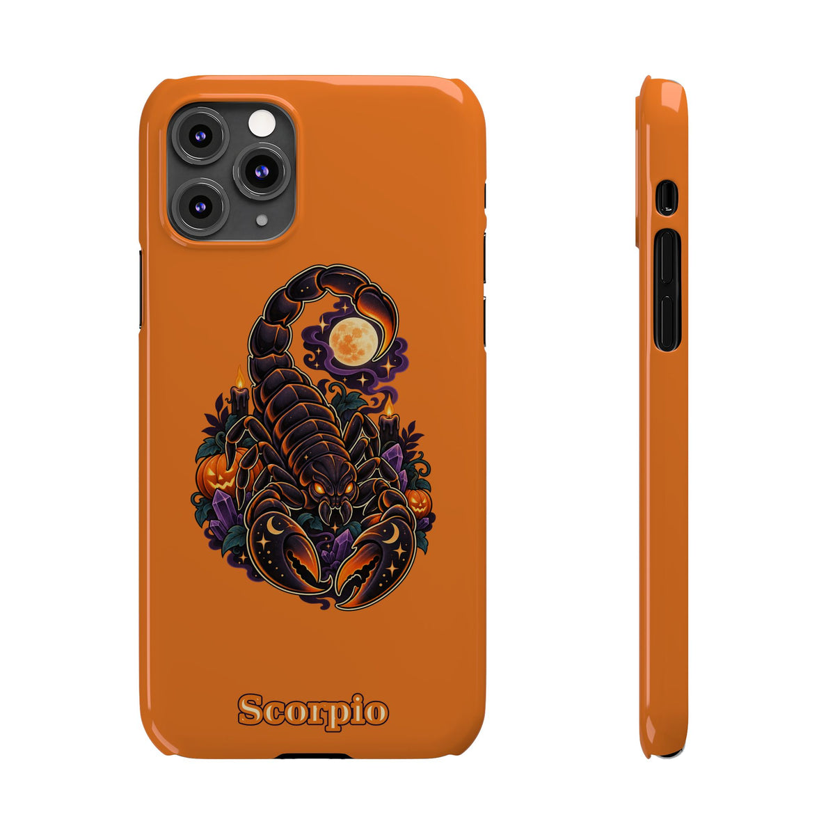 Scorpio Slim Phone Case — Halloween Orange Zodiac Scorpion Design