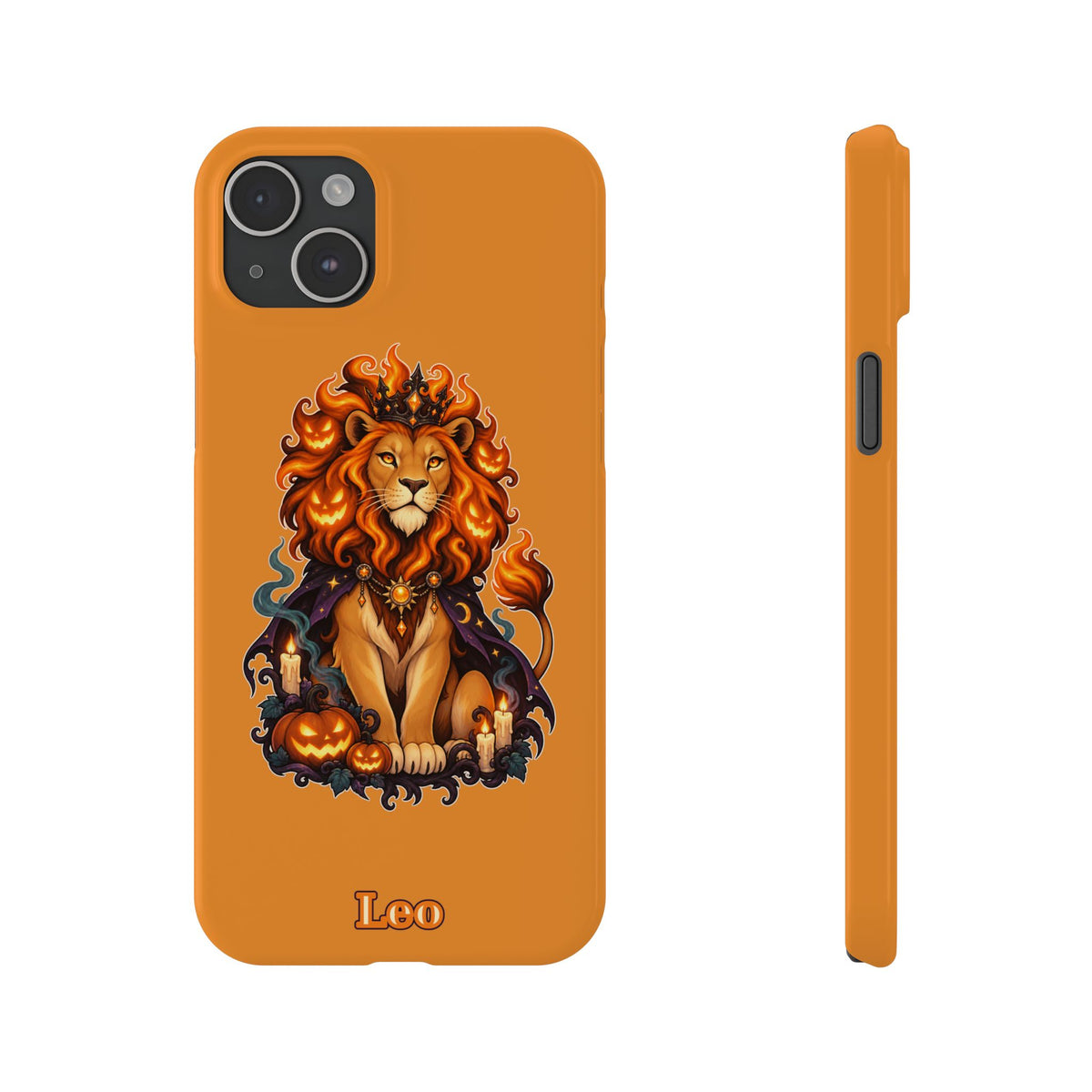 Leo Halloween Slim Phone Case — Orange Zodiac Lion Phone Cover