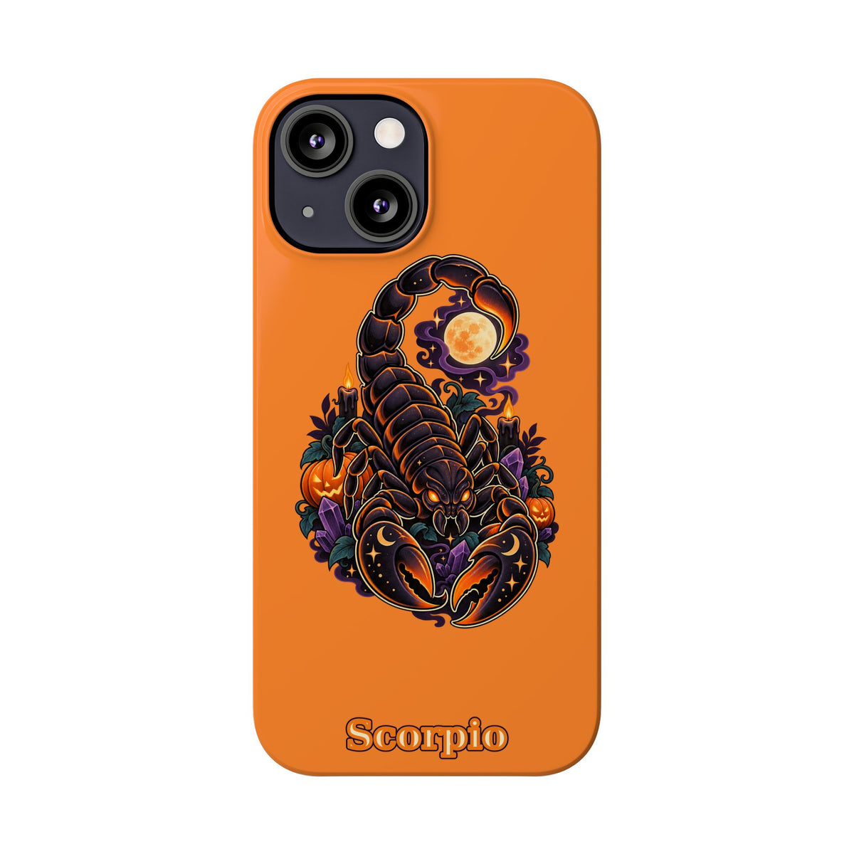 Scorpio Slim Phone Case – Halloween Orange Scorpion Zodiac Design