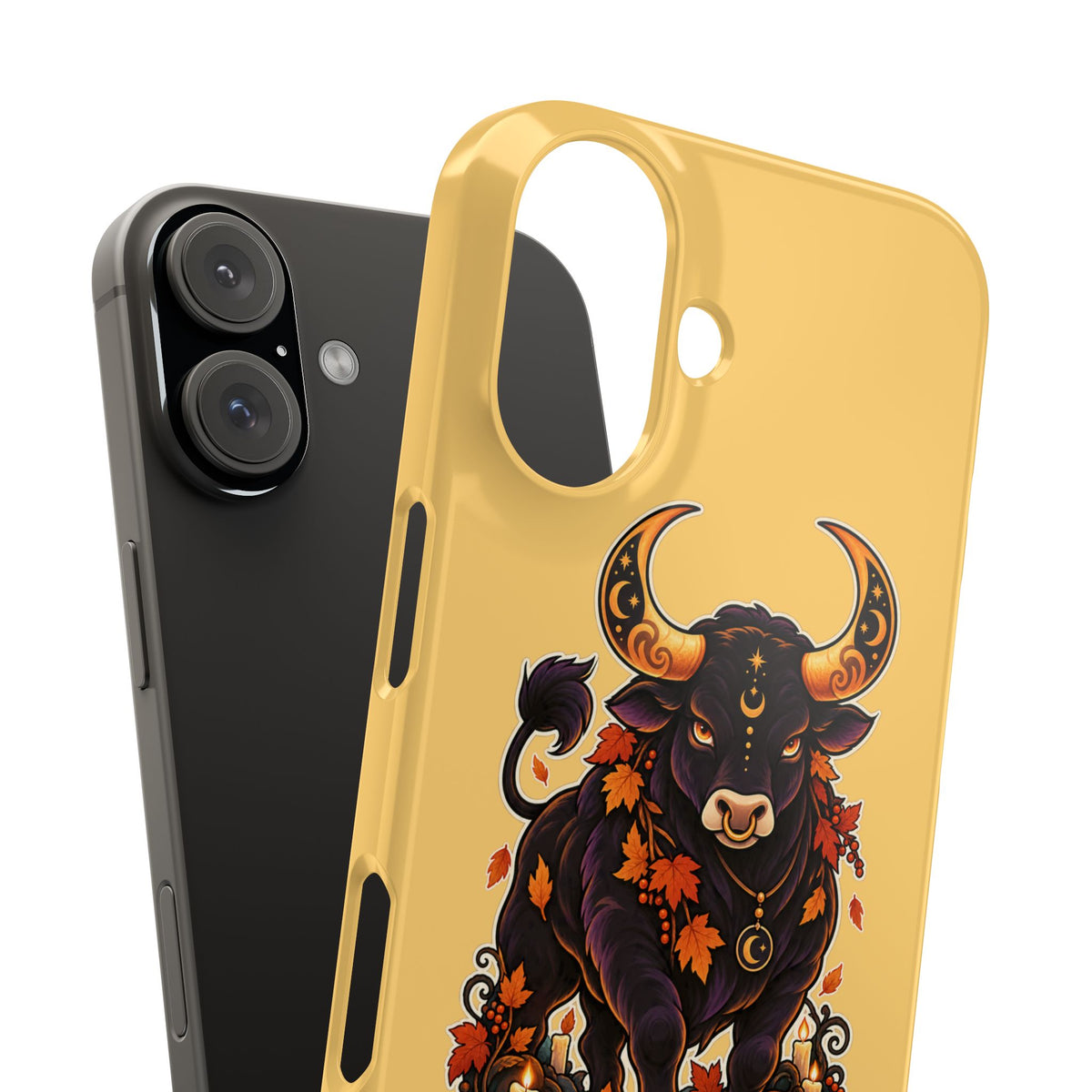 Taurus Slim Phone Case — Autumn Halloween Zodiac Bull Design