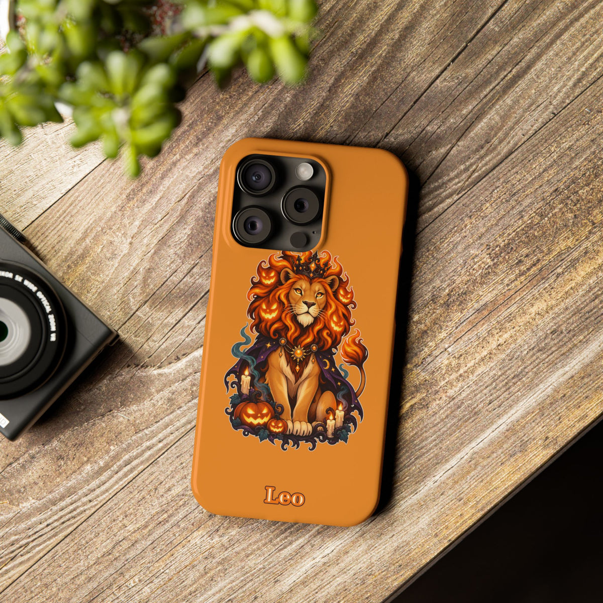 Leo Halloween Slim Phone Case — Orange Zodiac Lion Phone Cover