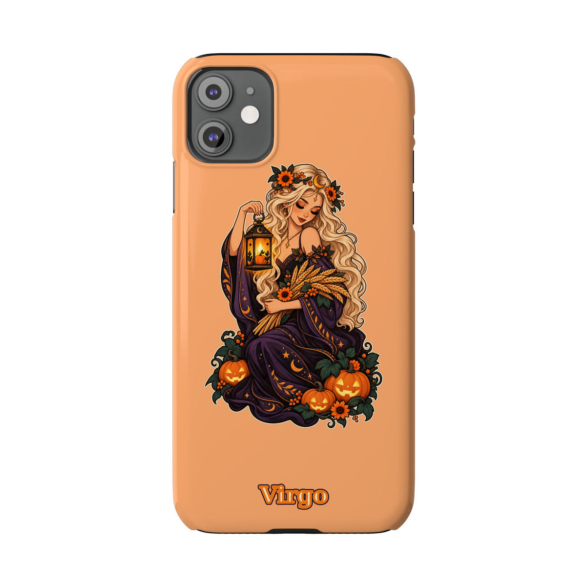 Virgo Zodiac Slim Phone Case — Autumn Harvest Witch Design