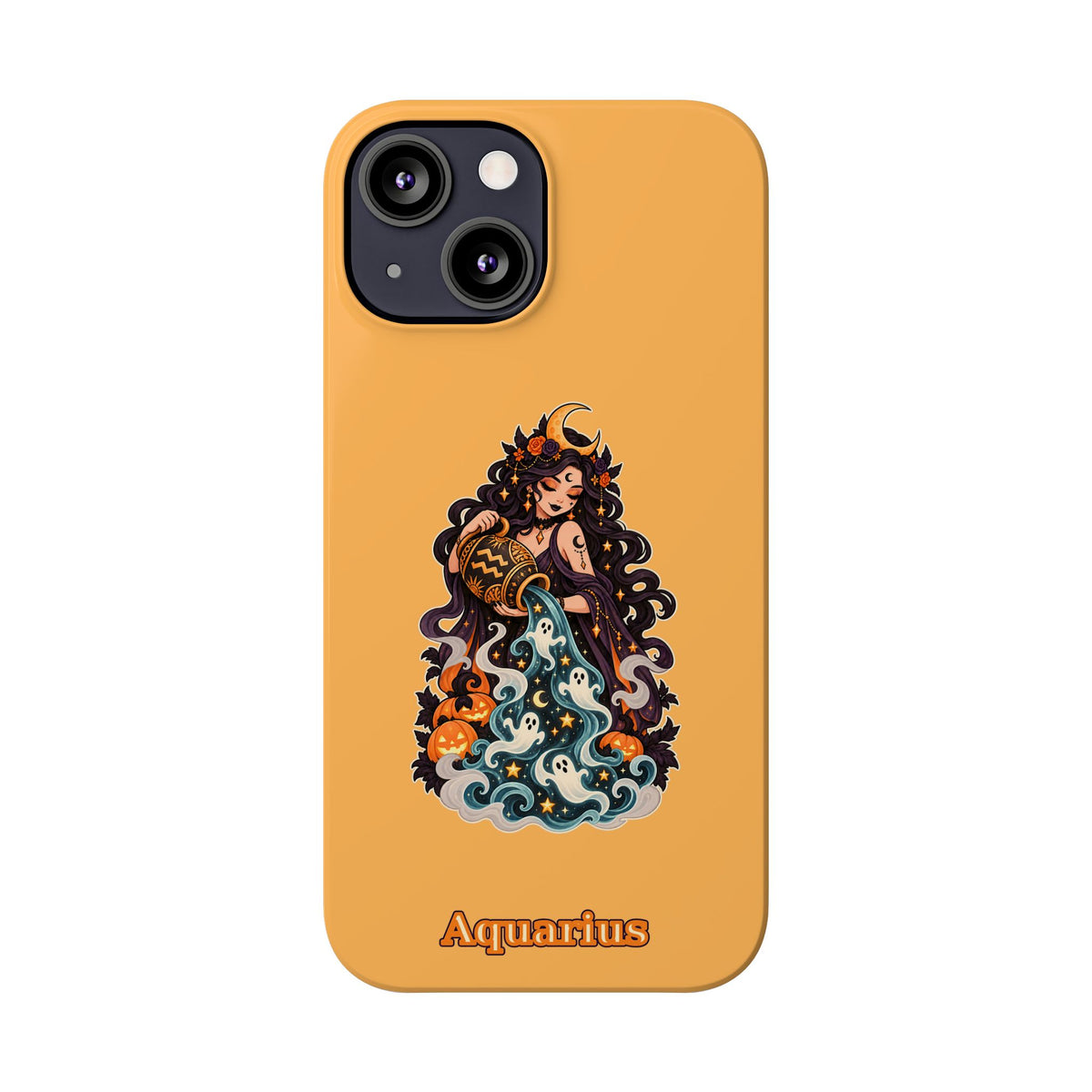 Aquarius Zodiac Slim Phone Case — Water-Bearer Halloween Astrology Design